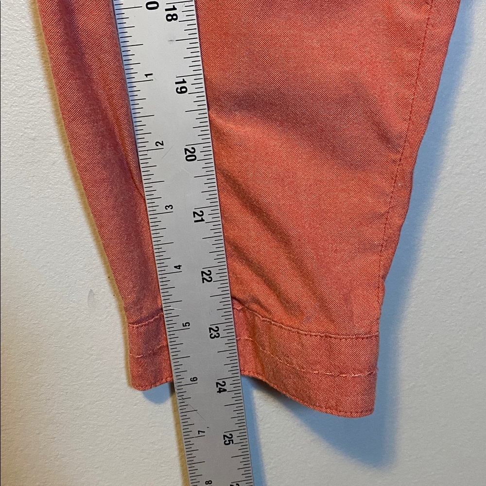 Woolrich Button Up Shirt Women XL Pink Cotton Pintucked Long Roll Tab Sleeve Top - Picture 14 of 14